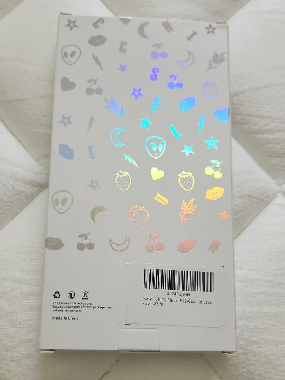 Floral Sticker-Style Clear Phone Case - Pink